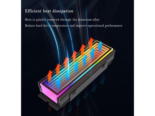 M.2 2280 ARGB Hard Drive Heatsink Cooling M2.2280 SSD Cooler 5V 3Pin Addressable RGB Sync Multi Mainboard Efficient Heat Dissipation SSD Radiator...
