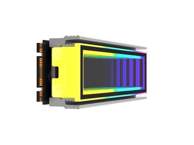 M.2 2280 ARGB Hard Drive Heatsink Cooling M2.2280 SSD Cooler 5V 3Pin Addressable RGB Sync Multi Mainboard Efficient Heat Dissipation SSD Radiator...