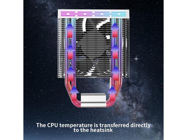 ARGB CPU Cooler, 4 Heat Pipes, 4PIN PWM Silent ARGB Fan for Intel LGA1700 1200 1150 1155 1156 1366 AM5 AM4 AM3 (White)