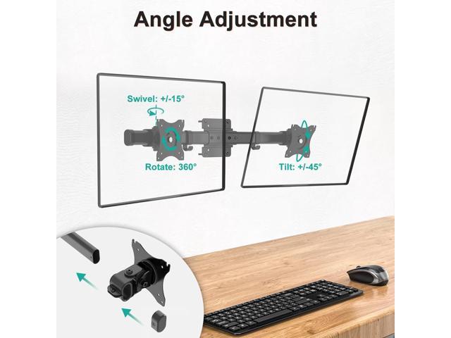 Dual Monitor Wall Mount, Single to Double Bracket Adapter, Horizontal Assembly Arm for 2 Screen up to 27 inch