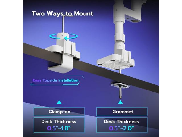 Dual Monitor Arm Desk Mount for 17-49 Inch Ultrawide Monitors, Heavy Duty Dual Monitor Mount Holds 44 lbs, Full Motion Gas Spring Vertical Stacked...