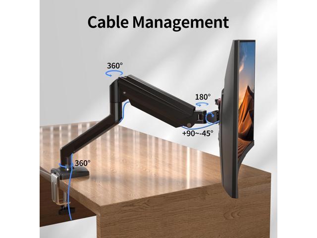 Single Monitor Mount for 13-32 inch, Adjustable Gas Spring Monitor Arm Desk Mount Stand, 4.4-19.8lbs Screen, with VESA Mount 75x75/100x100mm