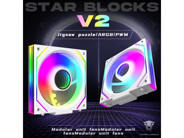 3 Pack - UNI Fan 120mm White Edition Infinity Mirror Module Daisy-Chain ARGB PWM Case Fan 120mm Triple Pack Suitable for Computer Case & CPU Cooling