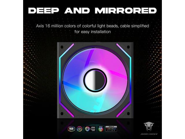 3 Pack - UNI Fan 120mm White Edition Infinity Mirror Module Daisy-Chain ARGB PWM Case Fan 120mm Triple Pack Suitable for Computer Case & CPU...