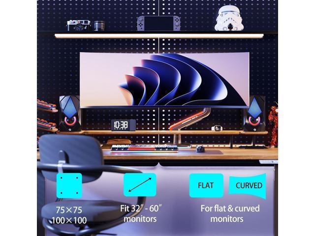 RGB Gaming Monitor-Arm for Flat/Ultrawide/Curved Monitors 32 to 60 inch, Heavy Duty Stand Load up to 20 kg, VESA 75/100 mm Monitor-Mount