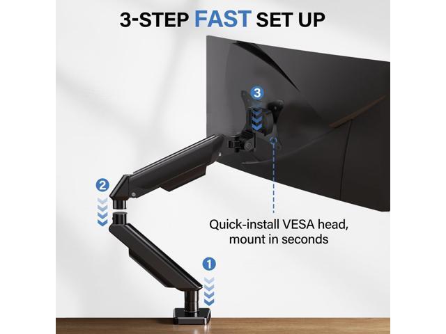 Single Monitor Mount for 13 to 32 Inch Screens up to 22 lbs,Aluminum Ultrawide Screen Arm for Samsung Odyssey G9 and More, Fully Adjustable Monitor...