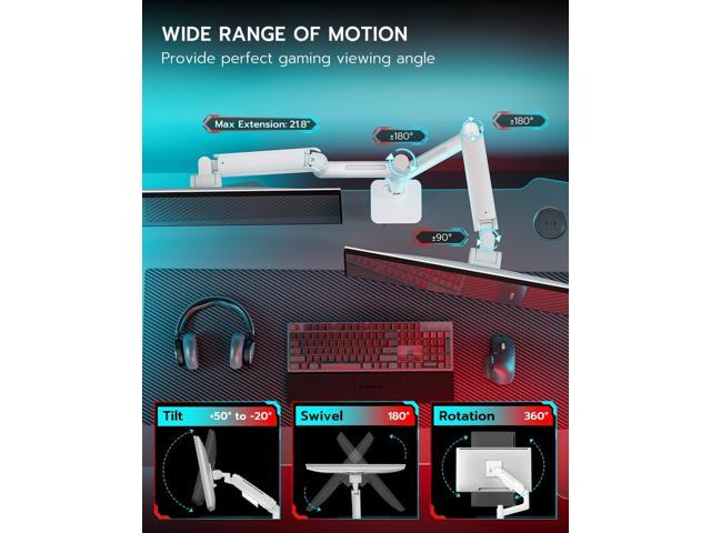 Vertical Dual Monitor Mount for 17-49 Inch Ultrawide Heavy Duty Curved Screen Stacking, Computer Monitor Arm Desk Mount with USB, Gas Spring...