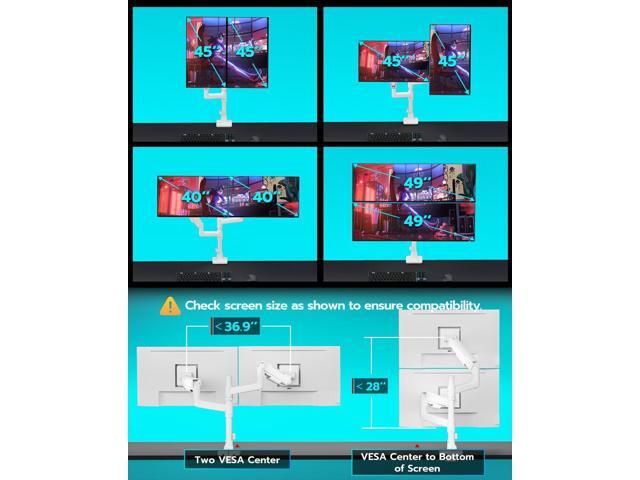 Vertical Dual Monitor Mount for 17-49 Inch Ultrawide Heavy Duty Curved Screen Stacking, Computer Monitor Arm Desk Mount with USB, Gas Spring...