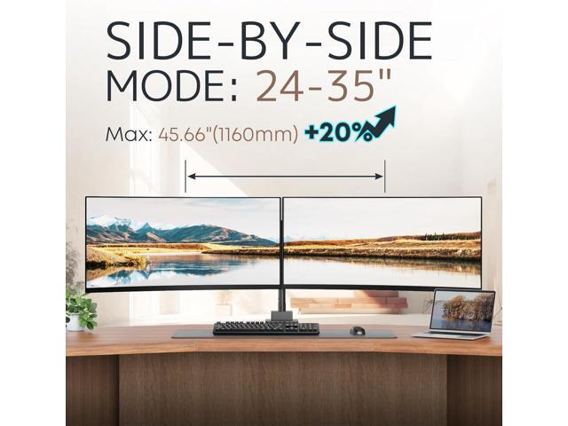 24-57 inch Dual Vertical Monitor Mount, Heavy Duty Monitor Arm for 2 Monitors, up to 59.4 lbs, Extra Tall/Wide Adjustable, Premium Aluminum Dual...