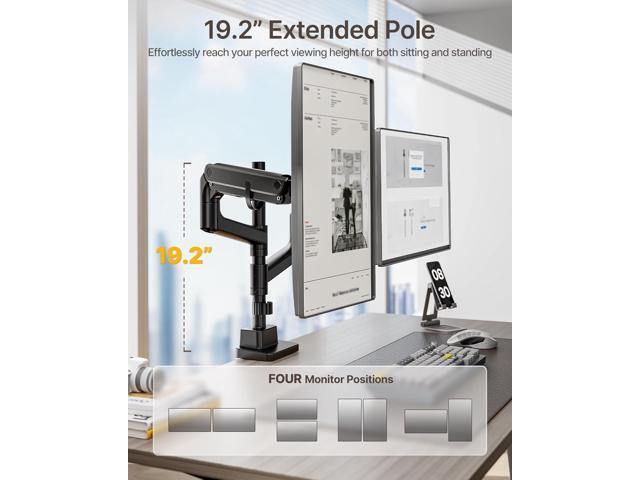 Dual Monitor Arm for up to 57' and 59.4 lbs Ultrawide Screen, Aluminum Heavy-Duty Gas Spring Vertical Stackable Curved Screen Adjustable Monitor...