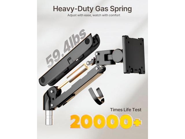 Dual Monitor Arm for up to 57' and 59.4 lbs Ultrawide Screen, Aluminum Heavy-Duty Gas Spring Vertical Stackable Curved Screen Adjustable Monitor...