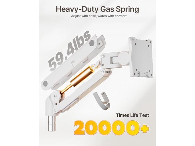 Dual Monitor Arm for up to 57' and 59.4 lbs Ultrawide Screen, Aluminum Heavy-Duty Gas Spring Vertical Stackable Curved Screen Adjustable Monitor...