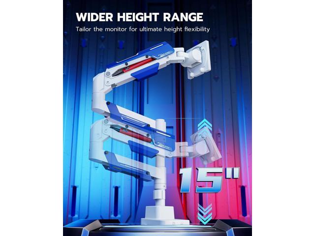 Single Monitor Mount, Ultrawide Monitor Arm for 24 to 57 Inch Heavy Duty Curved Screen, Adjustable Gas Spring Monitors Arm Stand up to 66LBS with...