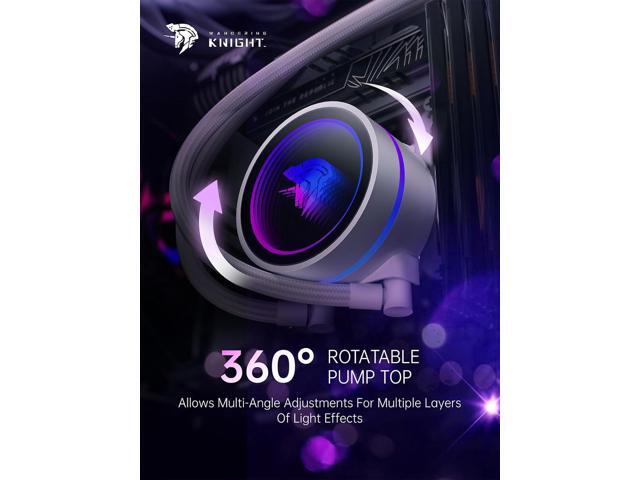 ARGB All-in-One AIO CPU Liquid Cooler, Wandering Knight 360mm Water Cooling System with Dual High-Performance Pump and 3×120mm PWM Fans, Compatible...