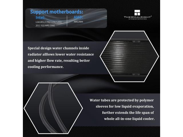 Thermalright FW360 Black ARGB CPU AIO Cooler,PC 360 Specification Water Cooler System,IPS LCD Screen with 320x240 Resolution,for AM5 & Intel...