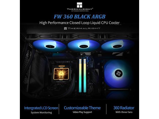 Thermalright FW360 Black ARGB CPU AIO Cooler,PC 360 Specification Water Cooler System,IPS LCD Screen with 320x240 Resolution,for AM5 & Intel...