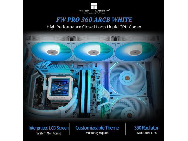 Thermalright FW PRO 360 ARGB White-360mm AIO CPU Liquid Cooler,IPS LCD Screen with 320 * 320 Resolution,for AM4/AM5/Intel LGA1700/1851,2.73...