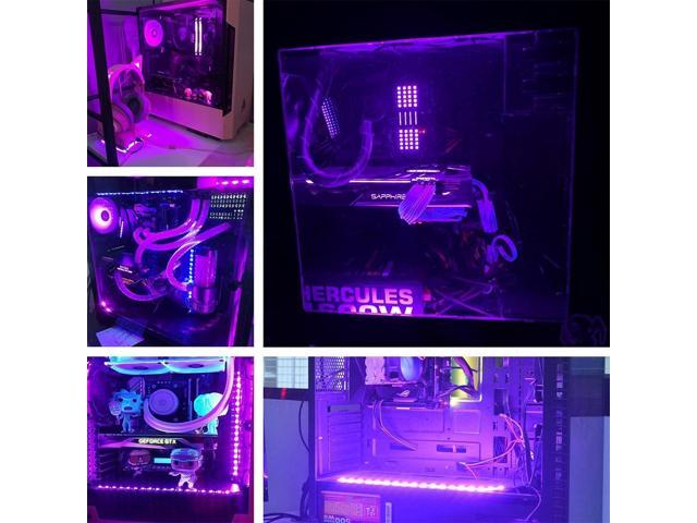 PC LED Light Strip Computer Case Lighting White with Magnetic Back, Molex Connector, 2pack LED Strip for PC Case Lighting Kit (30cm,18leds,S...