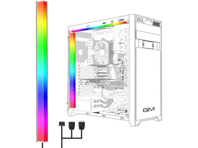 RGB PC Light Strip for Gaming Case, Magnetic Addressable LED PC Strip Kit, 5V ARGB 3Pin Header for Asus Aura, Asrock LED, Gigabyte RGB Fusion, MSI...