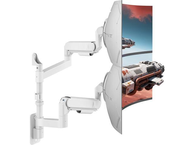 Dual Monitor Wall Mount for 24-57 Inch Ultrawide Screens, Premium Heavy Duty Monitor Arm Holds 60 lbs, Full Motion Gas Spring, Bearing Head for...