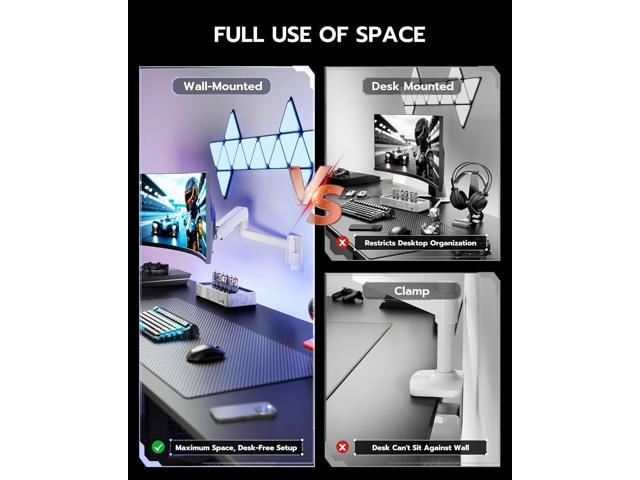 Monitor Wall Mount for 24-57 Inch Ultrawide Gaming Screens, Premium Heavy Duty Monitor Arm Holds 60 lbs, Full Motion Gas Spring, Bearing Head for...