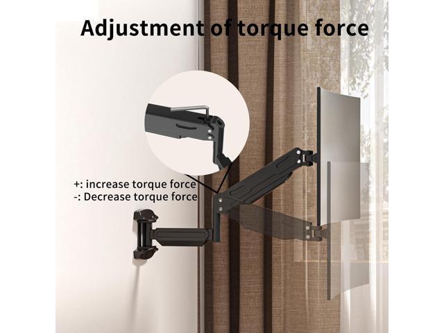 Gas Spring Single Arm Monitor Wall Mount for 13-32 Inch Screens - Full Motion Adjustable Arm Holds up to 22lbs, VESA 75x75/100x100mm Bracket...