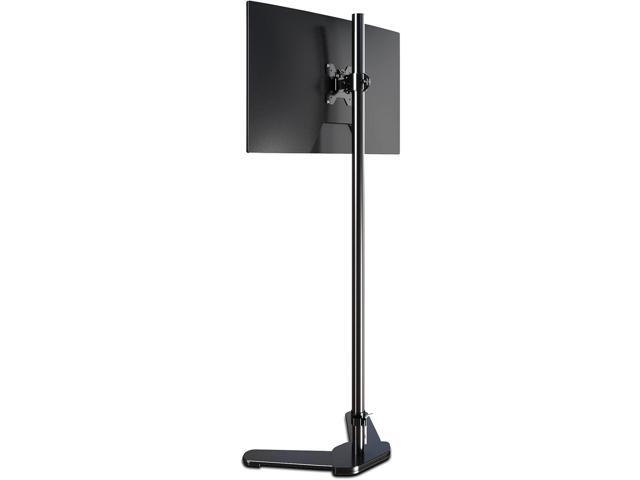 Single Tall Monitor Mount, Extra Long Computer Stand with 47 inch Pole, Floor Computer Stand, Free-Standing Monitor Desk Mount Support 13 to 27...