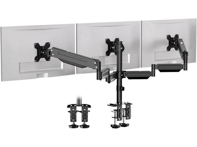 Triple Monitor Mount for Desk, 2 Gas Spring Monitor Arms for 17-32 inches Screen, Fully Adjustable Heavy Duty Monitor Mount with Clamp & Grommet...