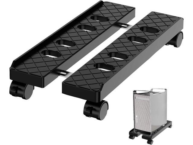 Adjustable Mobile CPU Stand, Ventilated Computer Tower Stand with 4 Caster Wheels Fits Most PC Tower, Under Desk CPU Holder PC Floor Cart Computer...