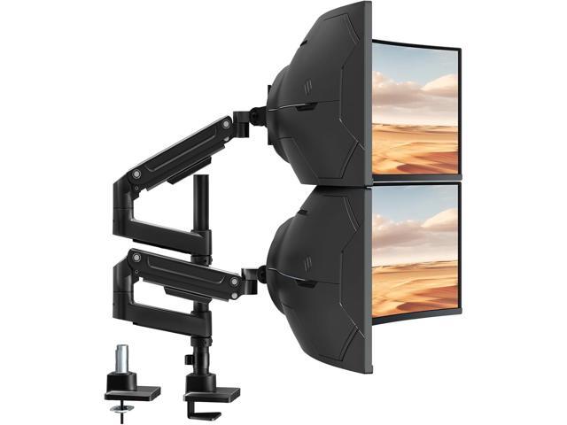 Heavy Duty Dual Monitor Arm for 17-49' Screens, Vertical Stack, 44lbs, 19.69'' Overall Height, Flexible Screen Layouts, Pro Gas Spring, VESA...