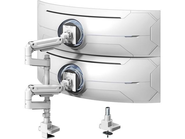 Heavy Duty Dual Monitor Arm for 17-49' Screens, Vertical Stack, 44lbs Pro Gas Spring, 19.69'' Overall Height, Flexible Screen Layouts, Full-Motion...
