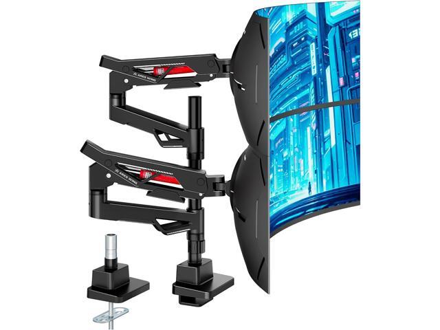 Heavy-Duty Gas Spring Dual Ultrawide Monitor Arm 57' 60Lbs VESA, Height Adjustable & Extendable,Built-in USB Port,60Lbs Per Screen,Multi VESA...