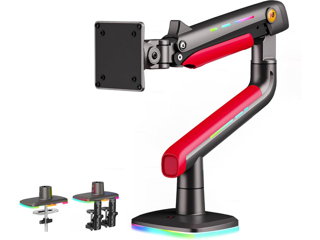Gaming Monitor Arm for Screen up to 60 inches, Holds 44 lbs(20 kg), VESA 75/100, RGB Light, Heavy Duty Monitor Stand, Aluminum Ultrawide Screen...