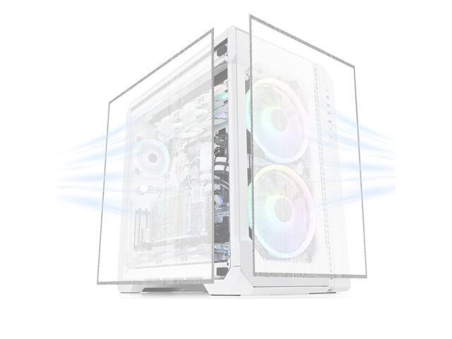 2-Pack 500x500mm 19.68inch DIY Computer Case PC Fan Dust Mesh Filter White Computer PVC Mesh Cover with 3M Magnetic Strip for Gaming PC Speaker...