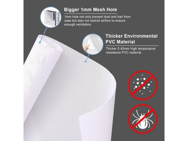 2-Pack 500x500mm 19.68inch DIY Computer Case PC Fan Dust Mesh Filter White Computer PVC Mesh Cover with 3M Magnetic Strip for Gaming PC Speaker...