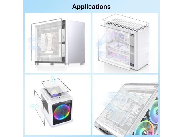 2-Pack 500x500mm 19.68inch DIY Computer Case PC Fan Dust Mesh Filter White Computer PVC Mesh Cover with 3M Magnetic Strip for Gaming PC Speaker...