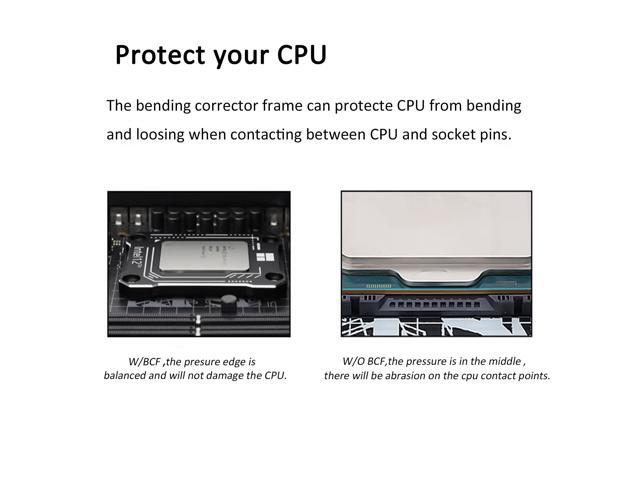 Intel 12th generation CPU Corrector Frame for LGA1700-BCF Anti-Bending, Aluminum CPU Fixing Corrector, CPU Stress Bending Fixed Backplane (Black)