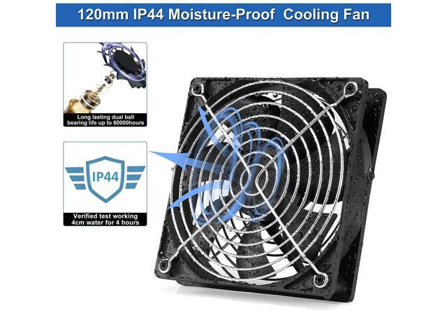 12V 120mmx25mm 4.72inch Moisture-Proof Small Computer Muffin Exhaust Vent Fans with 110V 120V 220V Speed Controller 3V-12V Variable Speed 1000-3000RPM