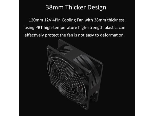 120x38mm PC Computer Fan DC 12V D Type 4Pin Cooling Fan High Speed Brushless Exhaust Fan For Computer Case 3500RPM 148CFM
