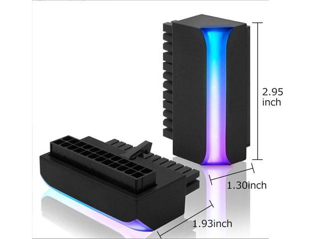 PANO-MOUNTS ATX 24Pin 90°Adapter Cap 5V ARGB 24Pin Adapter With Light Effect Synchronization Black