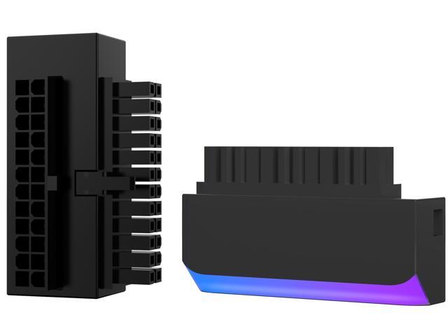 PANO-MOUNTS ATX 24Pin 90°Adapter Cap 5V ARGB 24Pin Adapter With Light Effect Synchronization Black