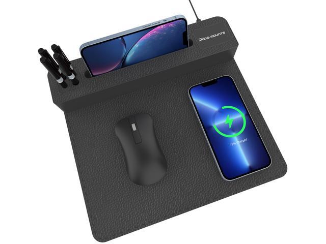 15W Wireless Charging Mouse Pad Qi Phone Wireless Desk Charger Mouse Mat With LED Logo For Multiple Mobile Devices