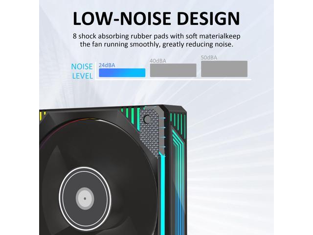 PANO-MOUNTS 120mm Black Infinity Mirror RGB Fans 12V 6Pin Quiet Gaming PC Computer LED CPU Cooler Chassis Case Fans With Adjustable Color...
