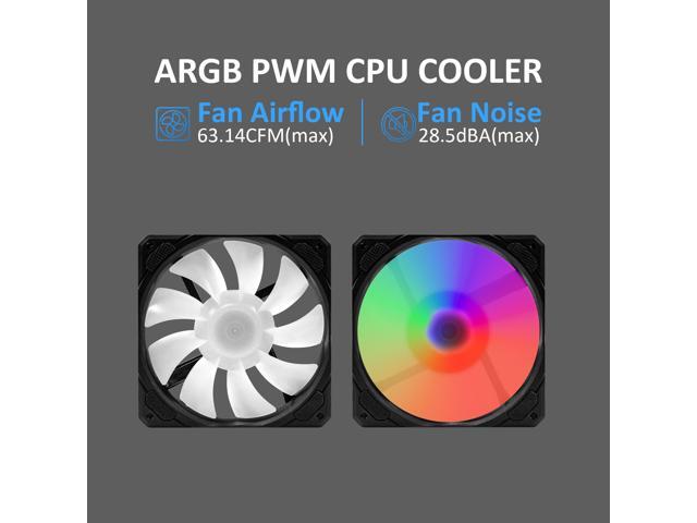 PANO-MOUNTS 120mm AIO CPU Liquid Cooler Water Cooling ARGB PWM Sync Infinite Mirror Pump Easy Installation High Compatibility Water Cooler PC...