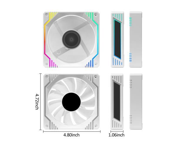 PANO-MOUNTS 120mm White 6Pin Infinity Mirror Gaming PC Computer CPU Cooler Chassis RGB Fans With Adjustable Color Controlled By Remote 3-Pack