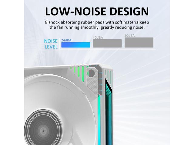 PANO-MOUNTS 120mm White 6Pin Infinity Mirror Gaming PC Computer CPU Cooler Chassis RGB Fans With Adjustable Color Controlled By Remote 3-Pack