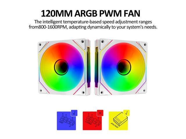 PANO-MOUNTS 120mm Infinity Mirror ARGB Addressable RGB PWM Cooling Fans 5V 3Pin With 12V 4Pin PC Computer CPU Cooler Radiator Case Fan 800-1600RPM...