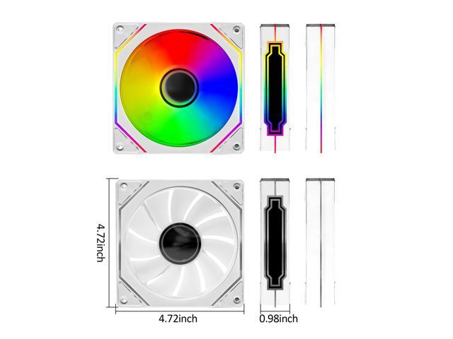 PANO-MOUNTS 120mm Infinity Mirror ARGB Addressable RGB PWM Cooling Fans 5V 3Pin With 12V 4Pin PC Computer CPU Cooler Radiator Case Fan 800-1600RPM...