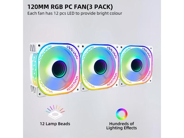 PANO-MOUNTS 120mm RGB Case Fans 12V Infinity Mirror Fan Quiet Gaming PC Computer LED CPU Cooler Chassis Fans With Adjustable Color Controlled By...