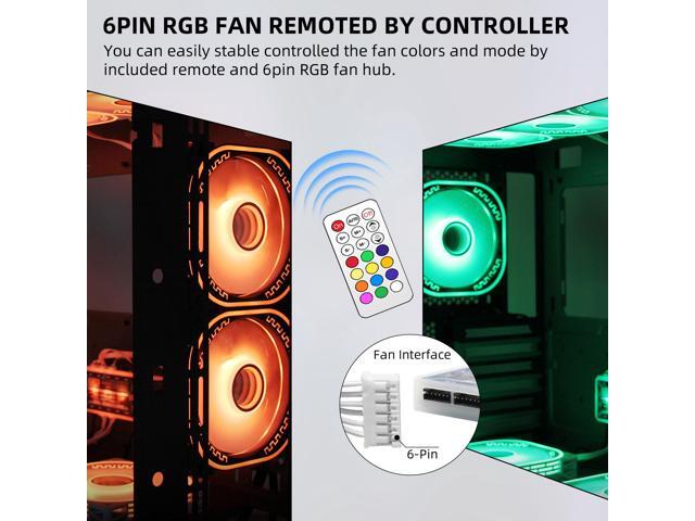 PANO-MOUNTS 120mm RGB Case Fans 12V Infinity Mirror Fan Quiet Gaming PC Computer LED CPU Cooler Chassis Fans With Adjustable Color Controlled By...